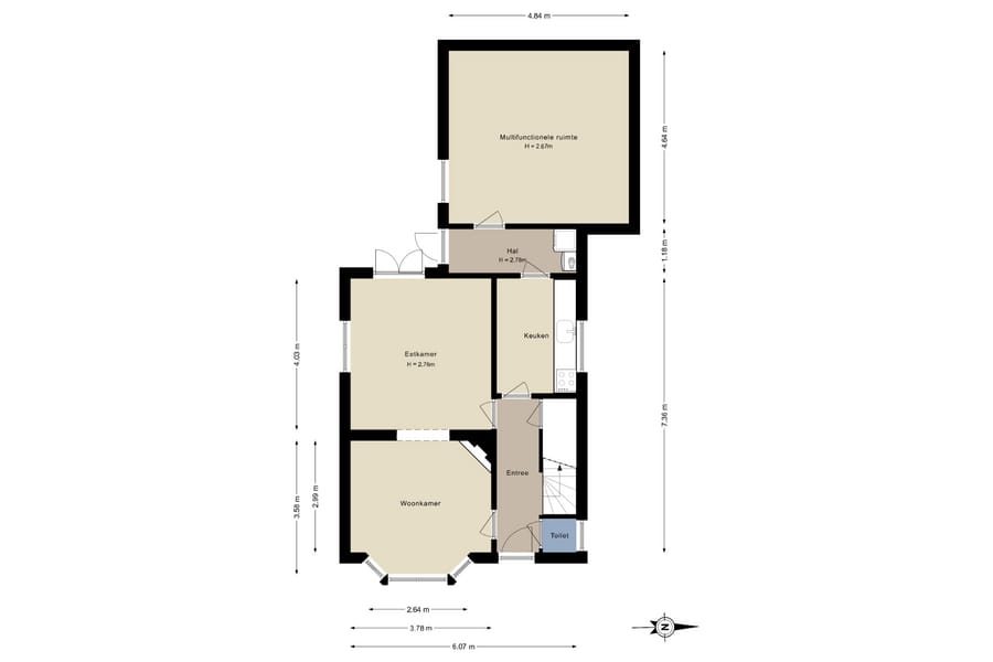 Floor plan – Ground floor – Detached Family Home near Wageningen University (WUR) | Renkum, Renkum