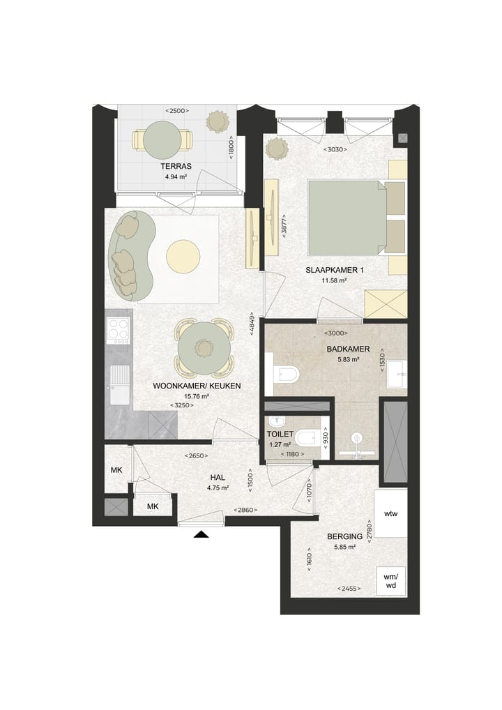 Image of L2 Apartment with shared street entrance