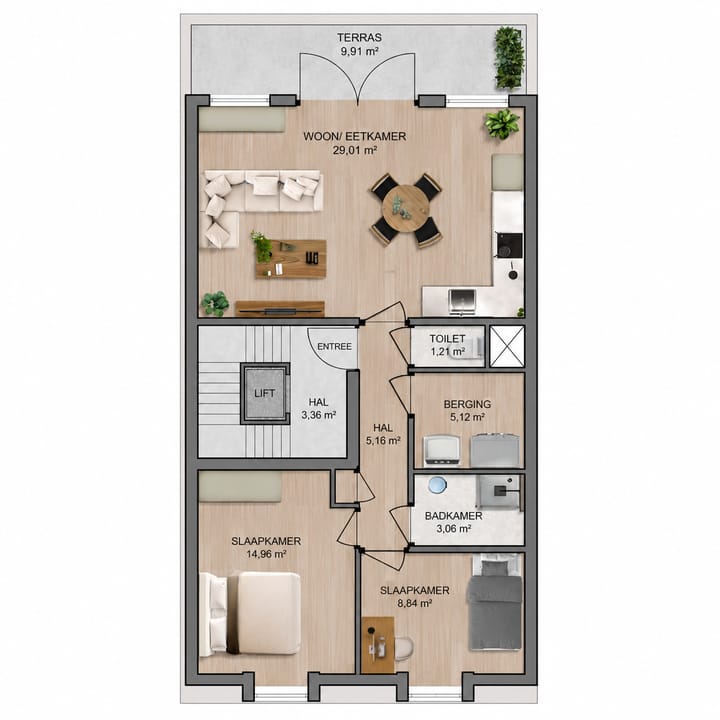Foto van Derde verdieping Bovenwoning