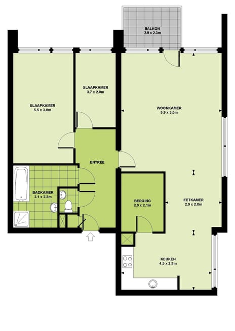 Foto van De Jonkheer - type C2 Galerijflat