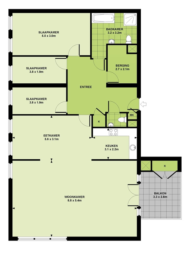 Foto van De Jonkheer - type K7 Galerijflat