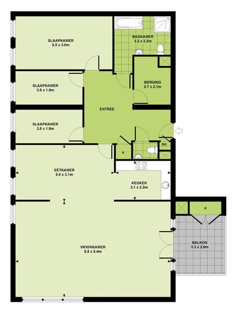 Foto van De Jonkheer - type K7 Galerijflat