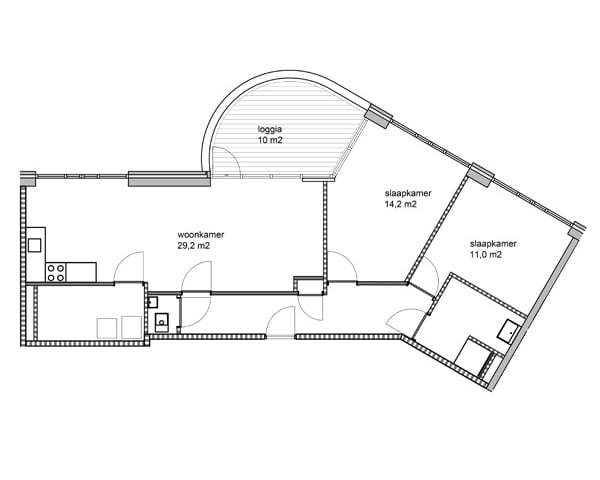 Driekamerappartement