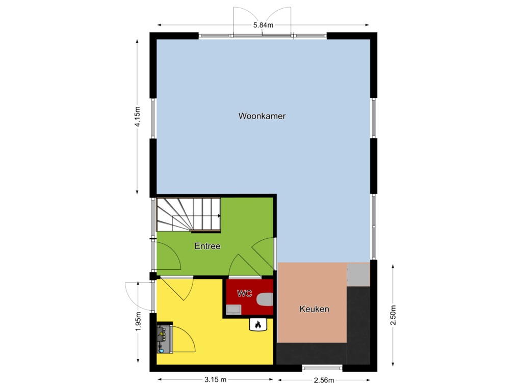 View floorplan of Begane grond of Burgemeester Peecklaan 8-HUIS 2