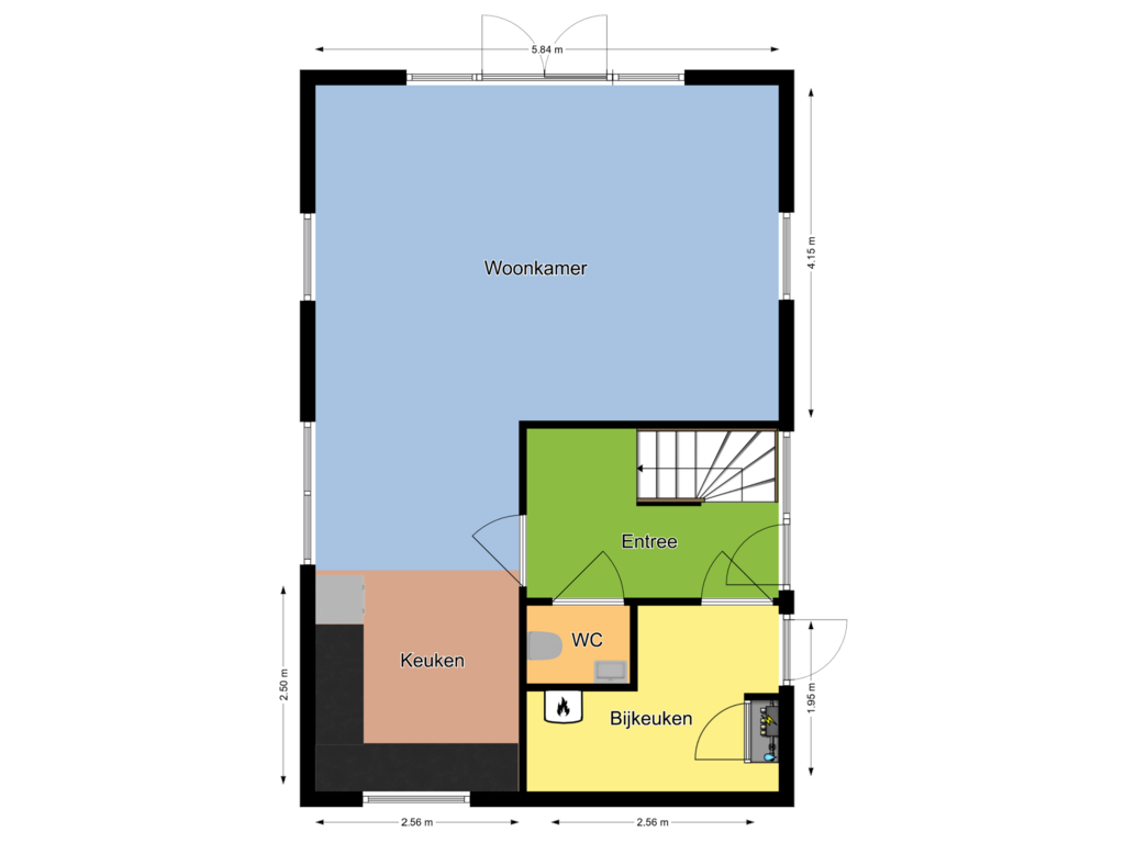 View floorplan of Begane grond of Burgemeester Peecklaan 8-HUIS 3