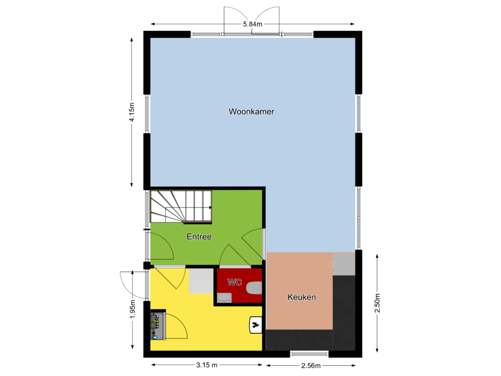 Bekijk plattegrond van Begane grond van Burgemeester Peecklaan 8-HUIS 4