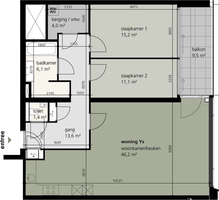 Foto van Appartement type Ys Portiekflat