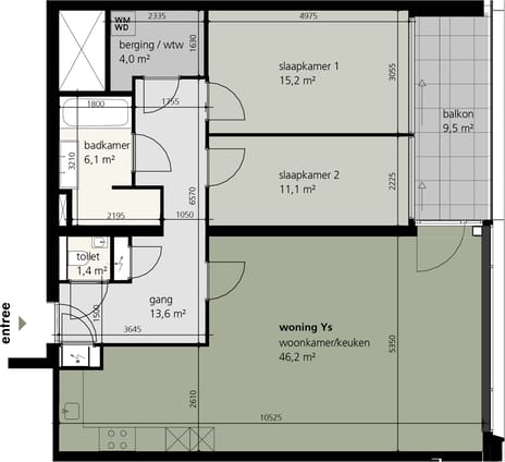 Image of Appartement type Ys Apartment with shared street entrance