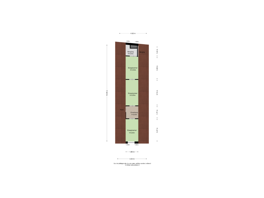 Bekijk plattegrond van Tweede Verdieping van Pieterstraat 2