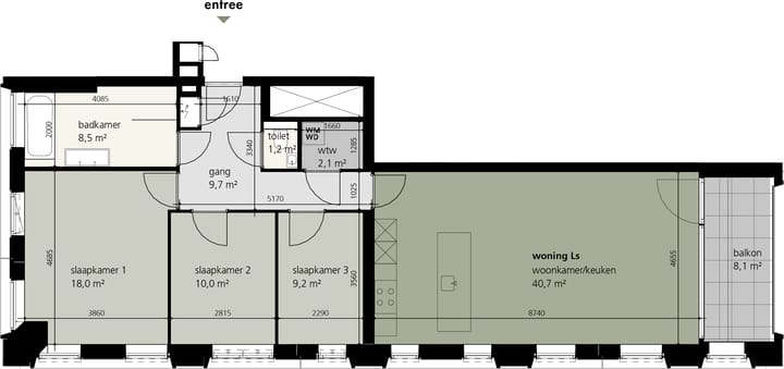 Foto van Appartement type Ls Portiekflat