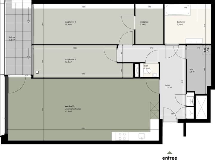 Foto van Appartement type Es Portiekflat