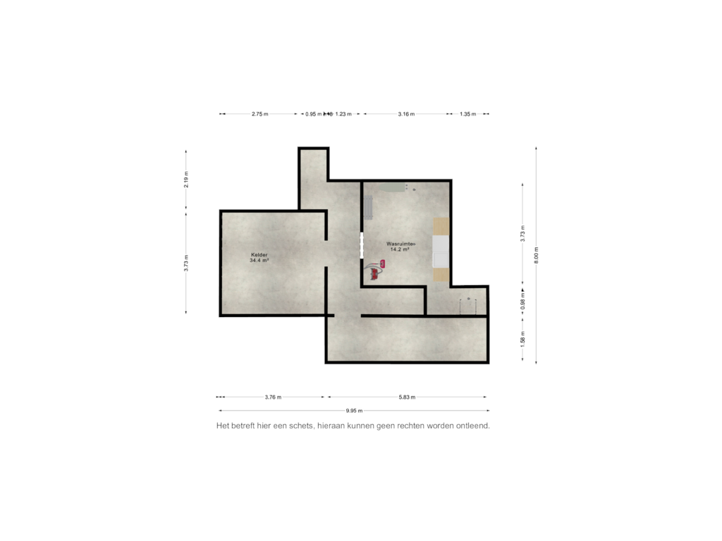 Bekijk plattegrond van Kelder van Wilhelminasingel 40