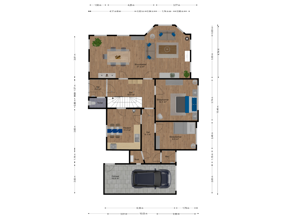 Bekijk plattegrond van Begane grond van Wilhelminasingel 40