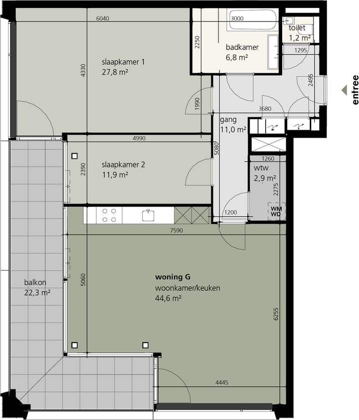 Foto van Appartement type G Portiekflat