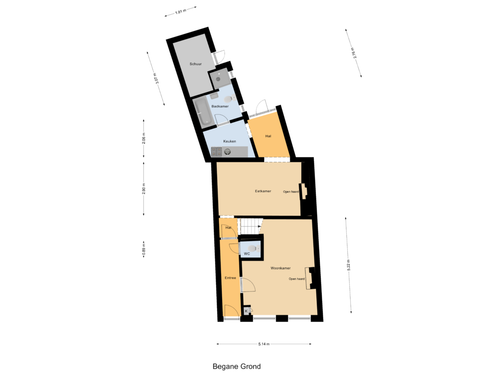 Bekijk plattegrond van Begane Grond van Prins Bernhardlaan 88