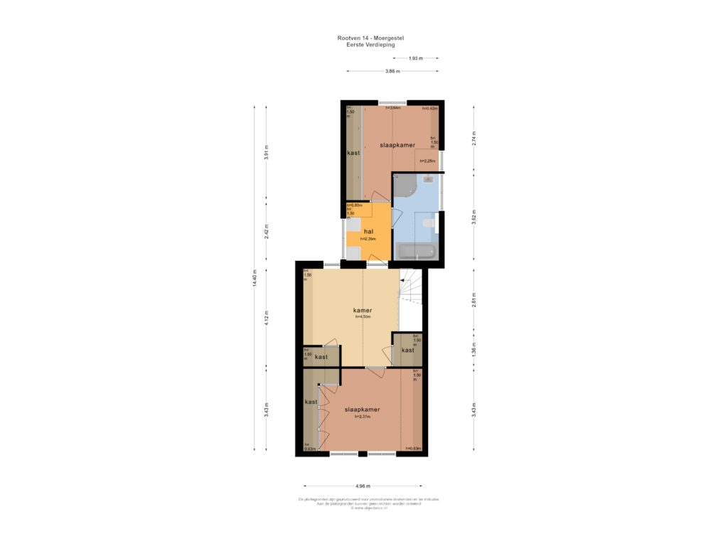 Bekijk plattegrond van EERSTE VERDIEPING van Rootven 14