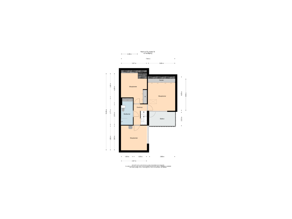 Bekijk plattegrond van 1e Verdieping van Nienhuis Ruijskade 78