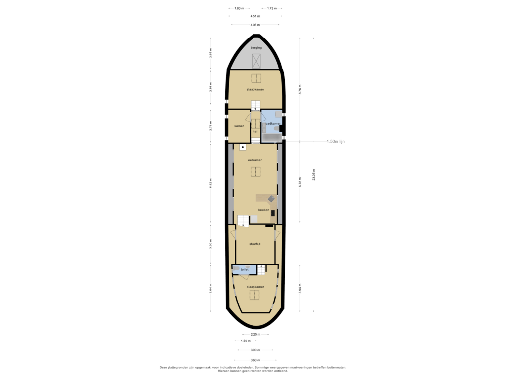 View floorplan of Begane grond of Woonschepenhaven 16-WS