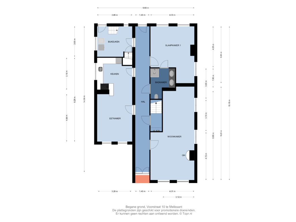 Bekijk plattegrond van Begane grond van Voorstraat 10