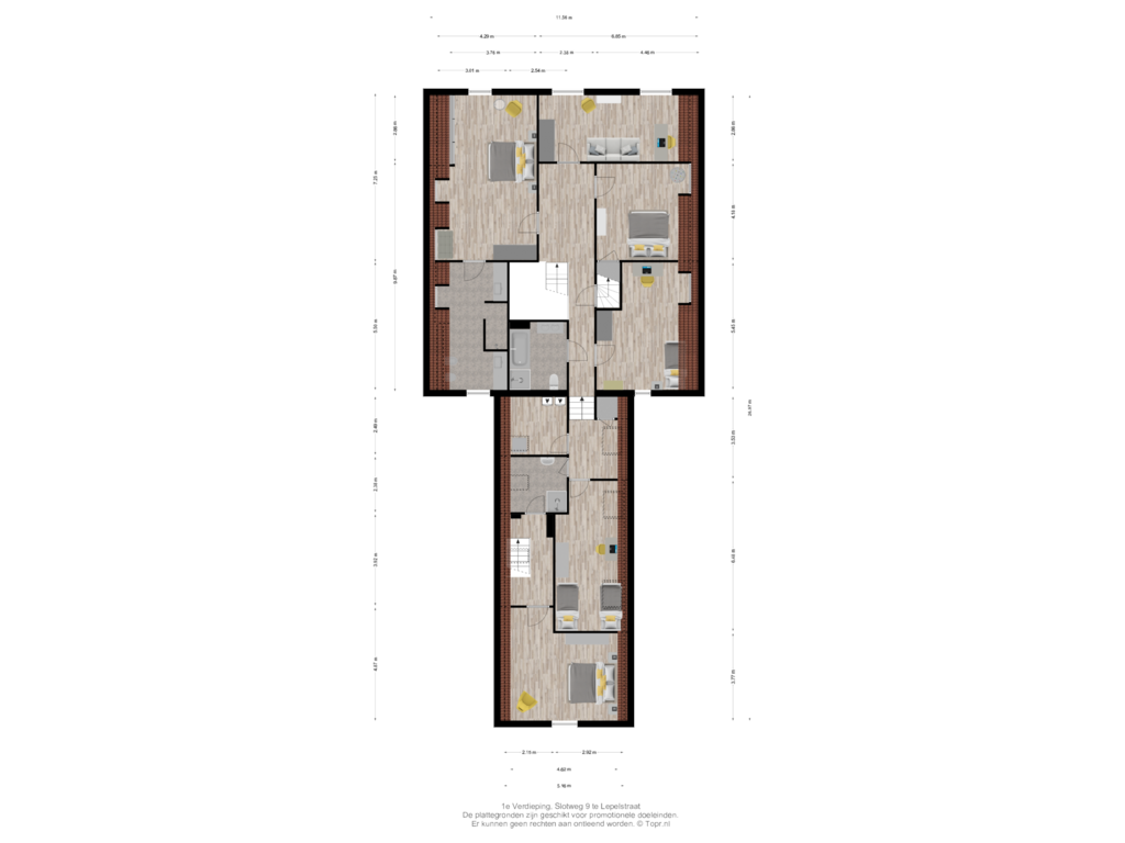 Bekijk plattegrond van 1e Verdieping van Slotweg 9