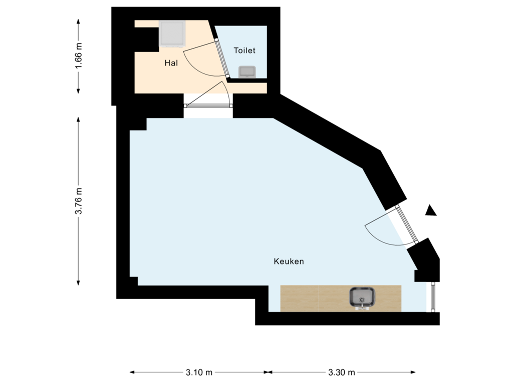 View floorplan of Begane Grond of Vleeshouwerijstraat 17