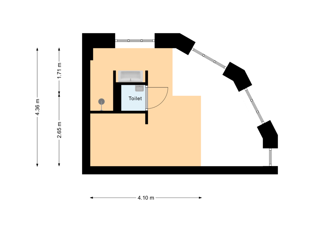 View floorplan of 2e Verdieping of Vleeshouwerijstraat 17