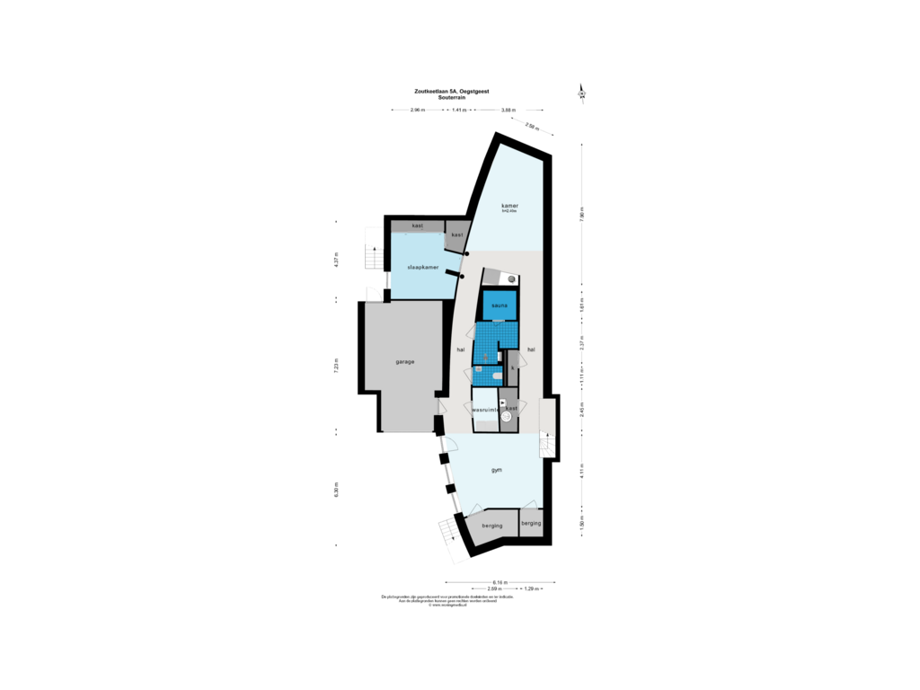 Bekijk plattegrond van Souterrain van Zoutkeetlaan 5-A