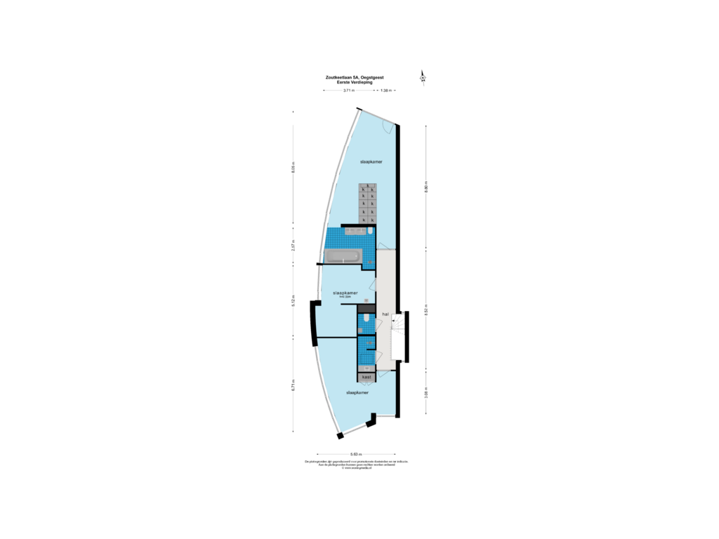 Bekijk plattegrond van Eerste Verdieping van Zoutkeetlaan 5-A