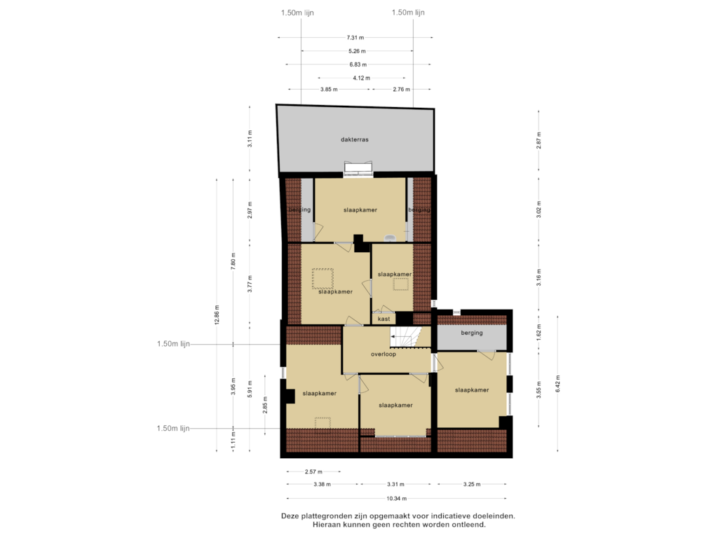 Bekijk plattegrond van 1e verdieping van Tolstraat 8