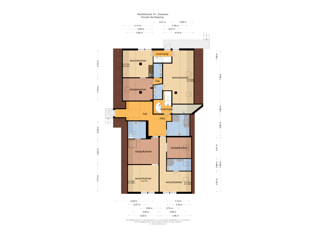 Bekijk plattegrond van EERSTE VERDIEPING van Hoofdstraat 14