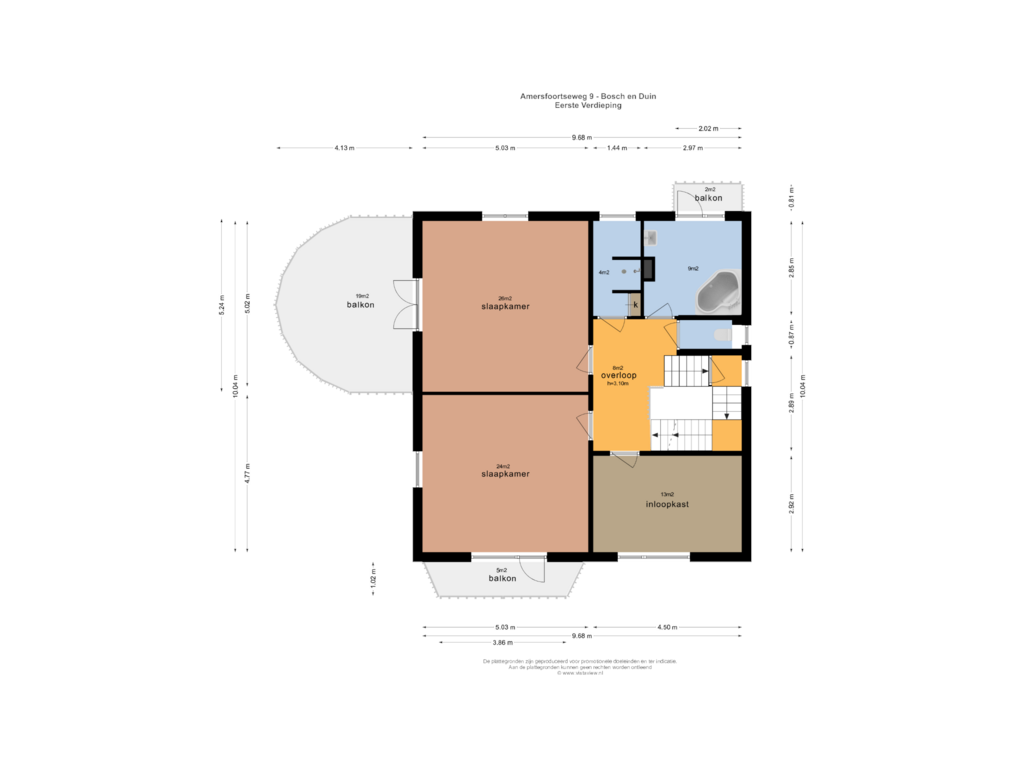 Bekijk plattegrond van Eerste Verdieping van Amersfoortseweg 9