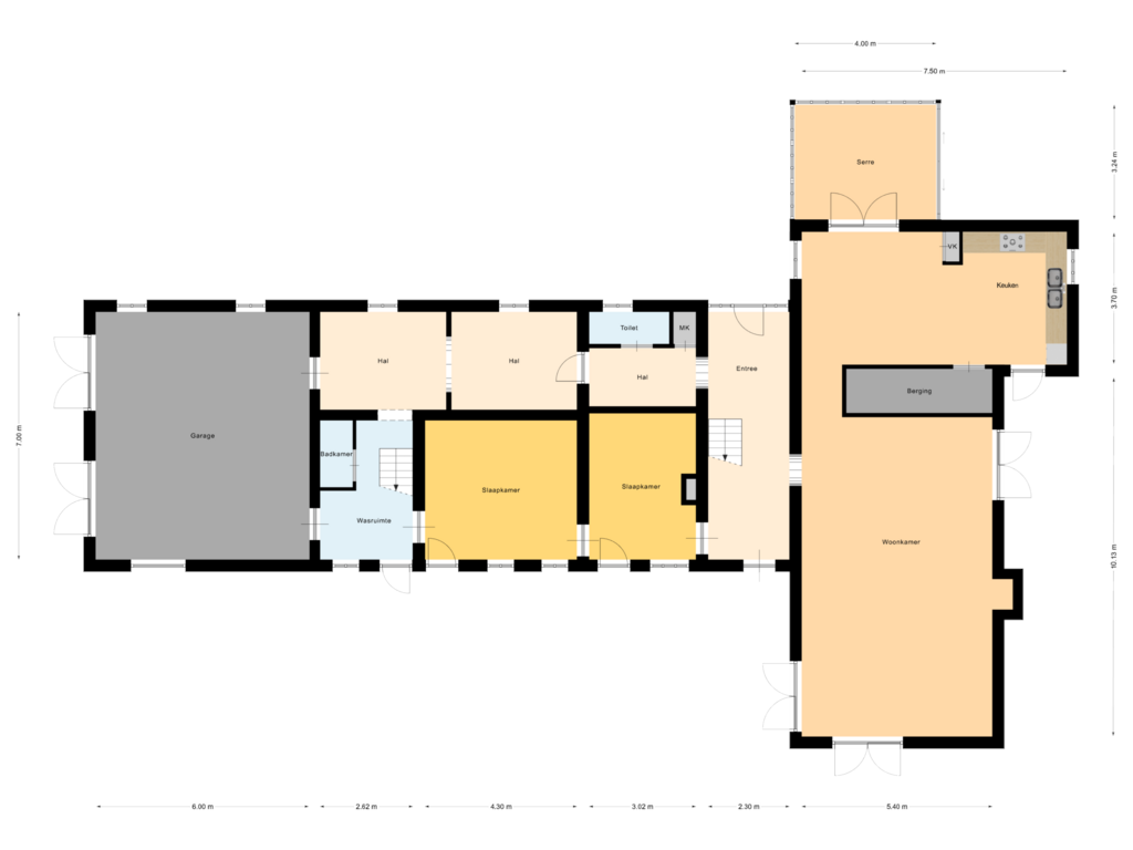 Bekijk plattegrond van Begane Grond van Kanaalweg 7