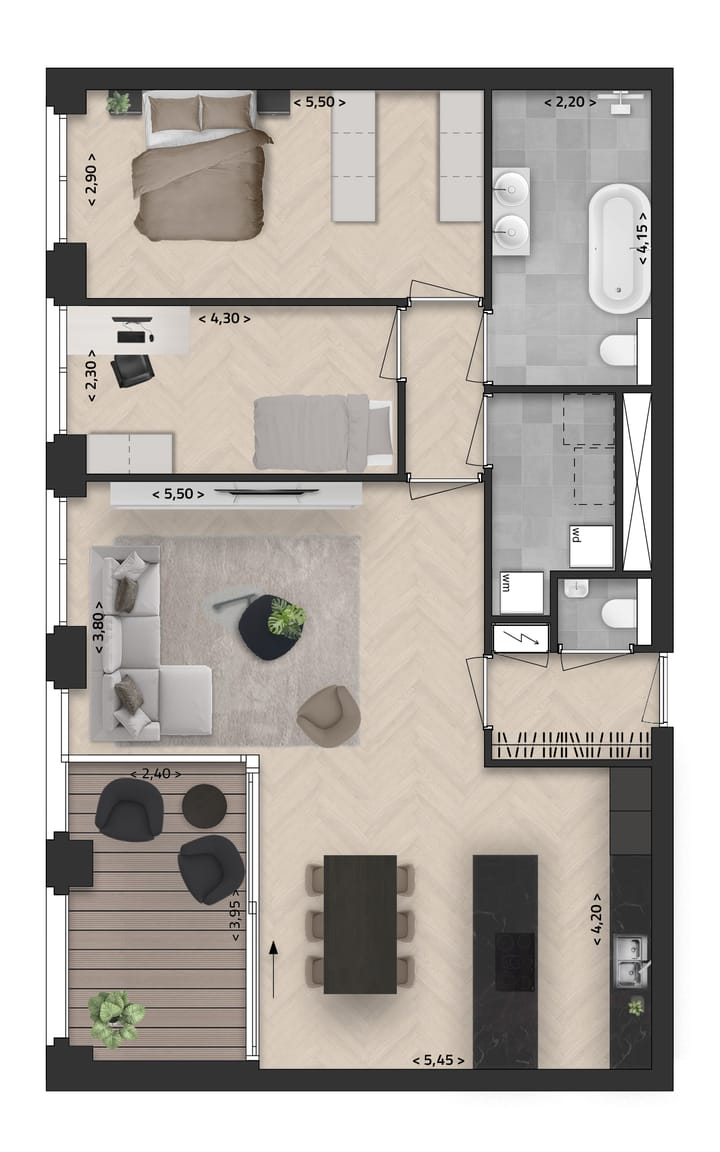 Foto 3 van Appartement A2 (Bouwnr. 10)