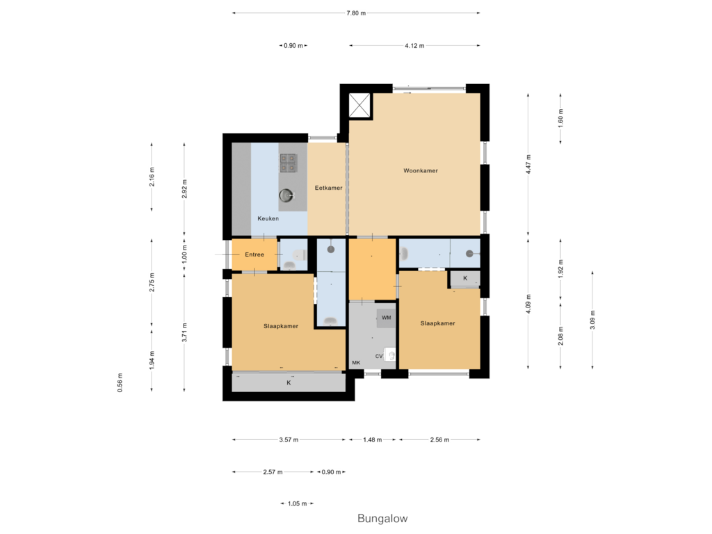 View floorplan of Bungalow of Peuterdijk 50-- 4