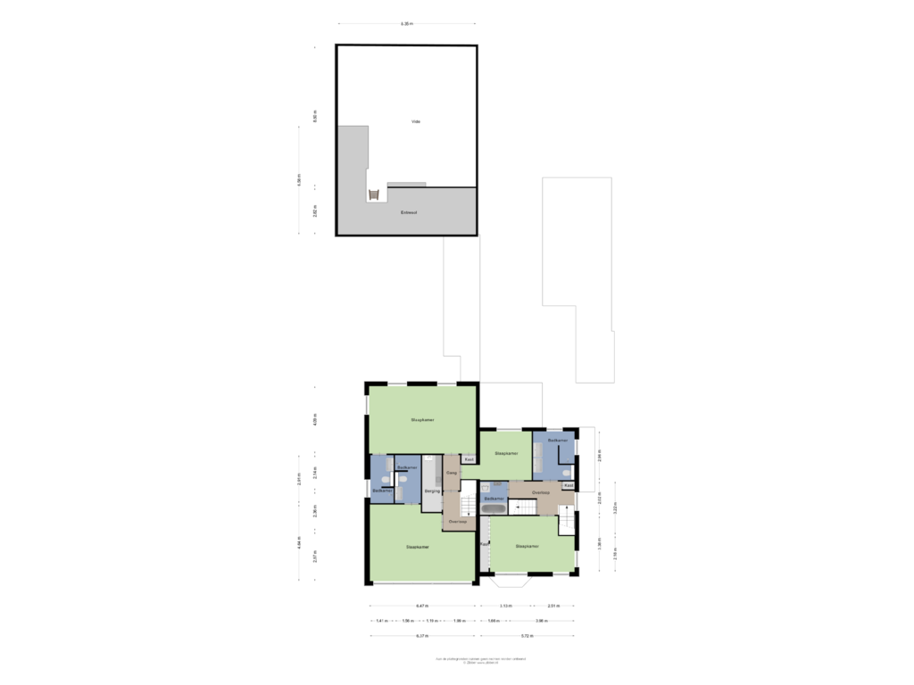 Bekijk plattegrond van Eerste verdieping van Faberstraat 16-18