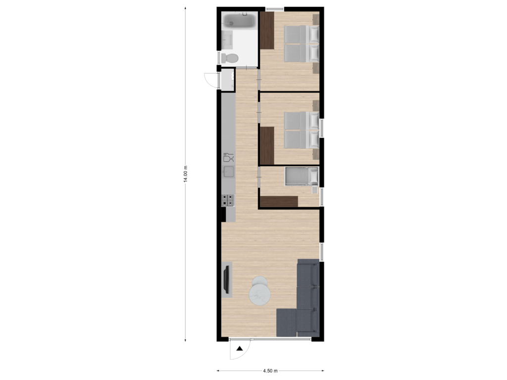 Bekijk plattegrond van Appartement van Hermanusweg 4-132