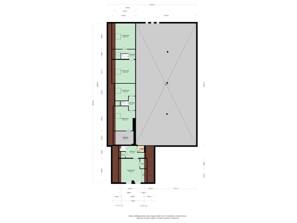 View floorplan of 1e verdieping of Venneweg 15