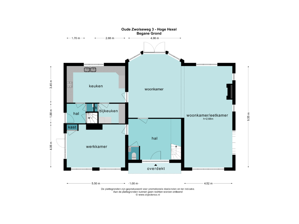 View floorplan of BEGANE GROND of Oude Zwolseweg 3