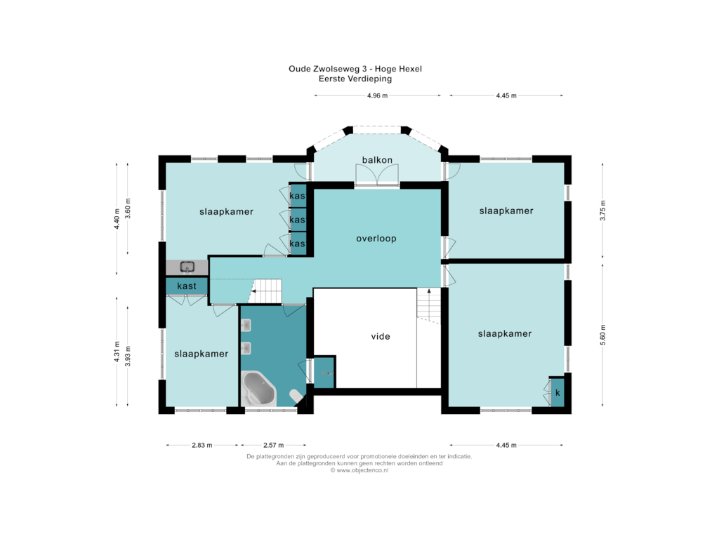 View floorplan of EERSTE VERDIEPING of Oude Zwolseweg 3