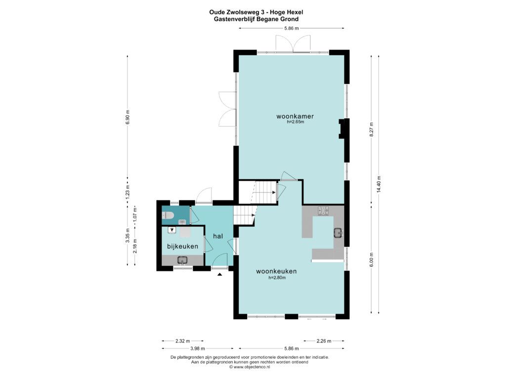 View floorplan of GASTENVERBLIJF BEGANE GROND of Oude Zwolseweg 3