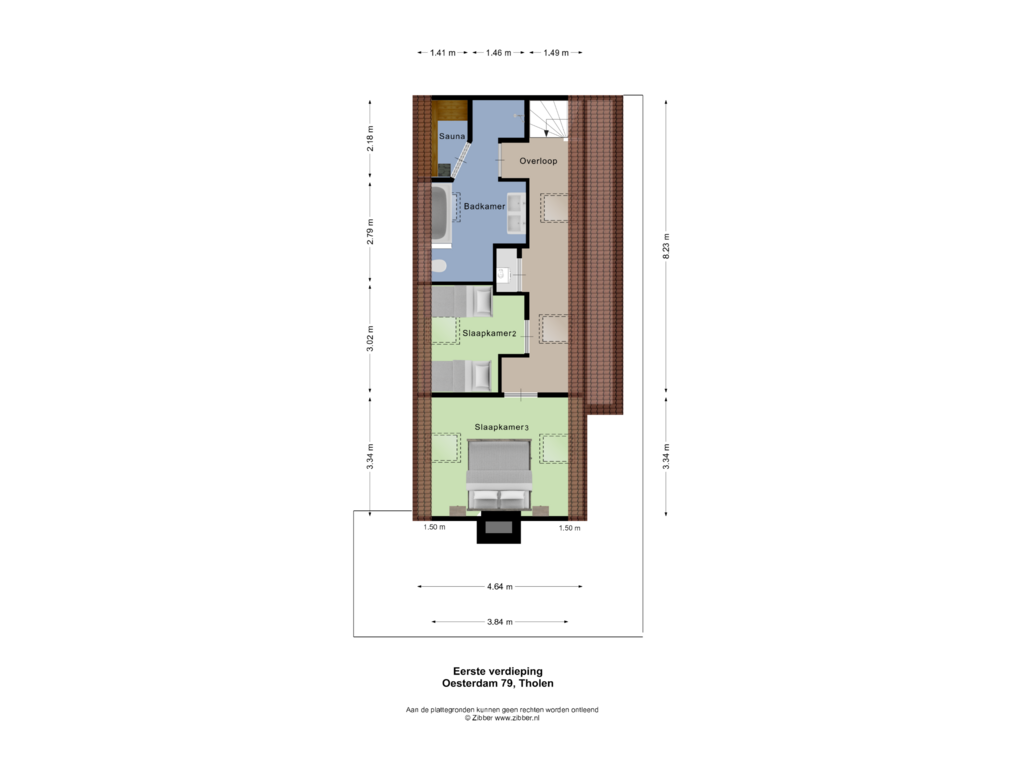 View floorplan of EERSTE VERDIEPING of Oesterdam 79