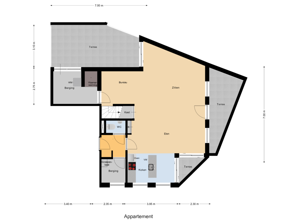 Bekijk plattegrond van Appartement van Oosteinde 2