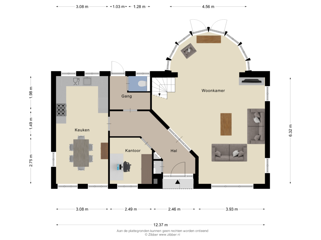 Bekijk plattegrond van Begane grond van Burgemeester van Gilshof 19