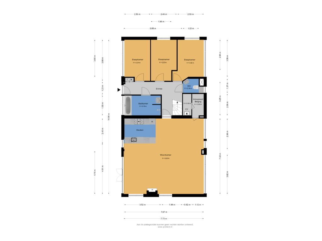 View floorplan of Begane Grond of De Bloemert 1-002