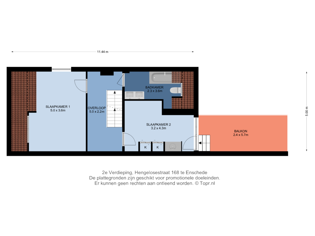 Bekijk plattegrond van 2e Verdieping van Hengelosestraat 168