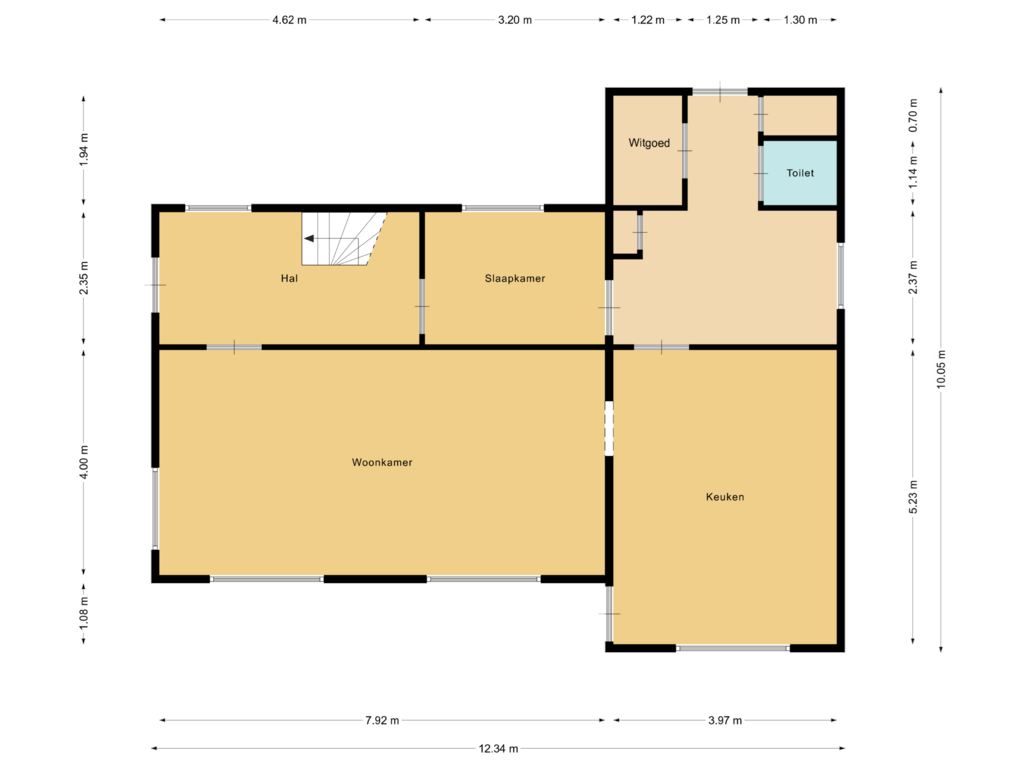 View floorplan of First floor of Prunjeweg 17