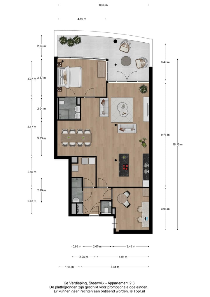 Foto 2 van Appartementen tweede verdieping 2.3 (Bouwnr. 11)