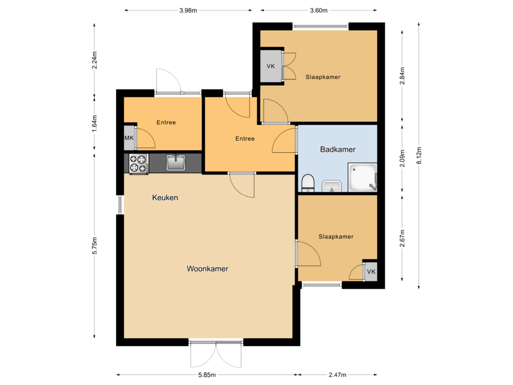 Bekijk plattegrond van Begane grond van De Drift 3-305