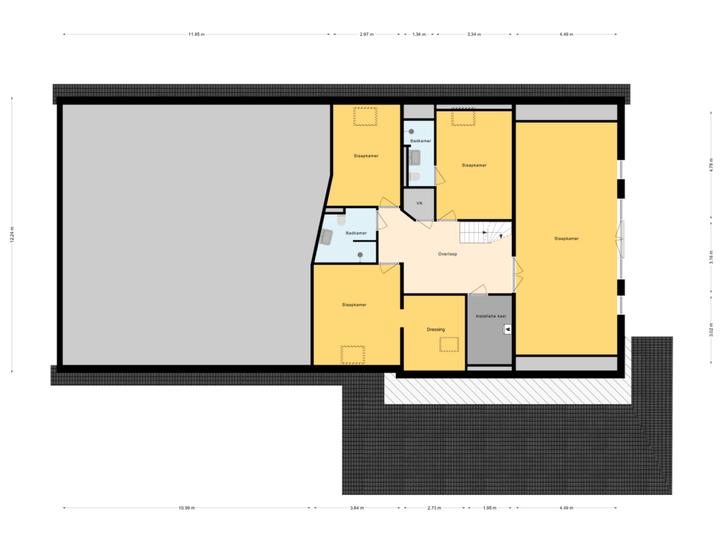 Bekijk plattegrond van 1e Verdieping van Schaapweg 1