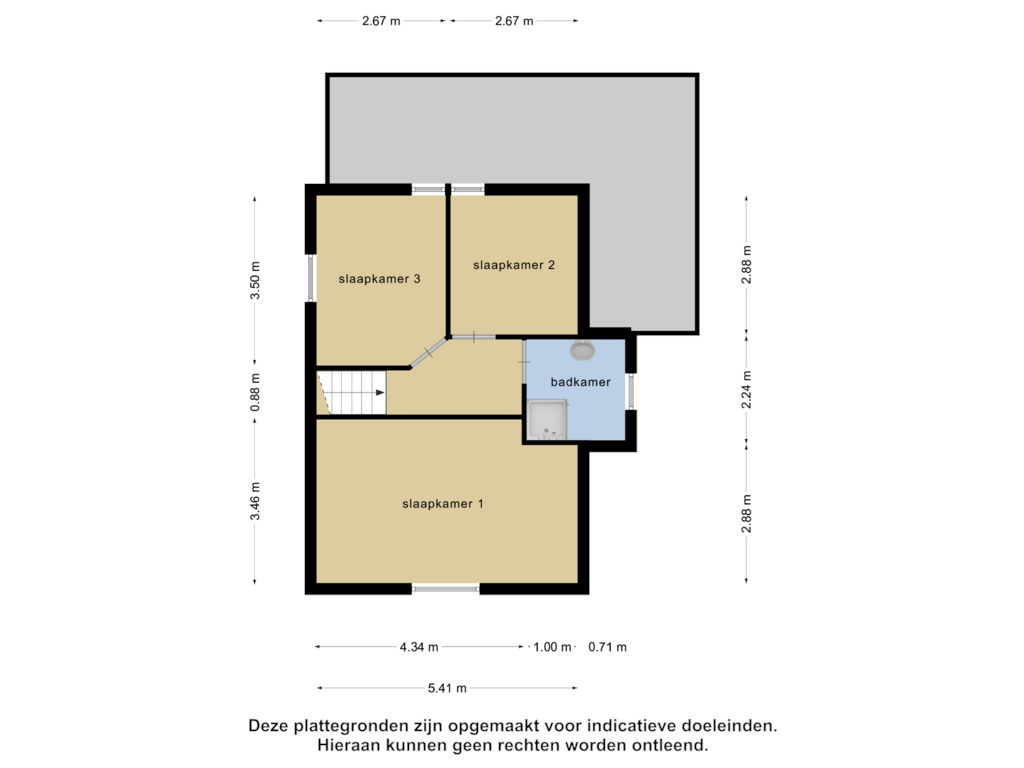 View floorplan of 1e verdieping of Groeneweg 1-0133